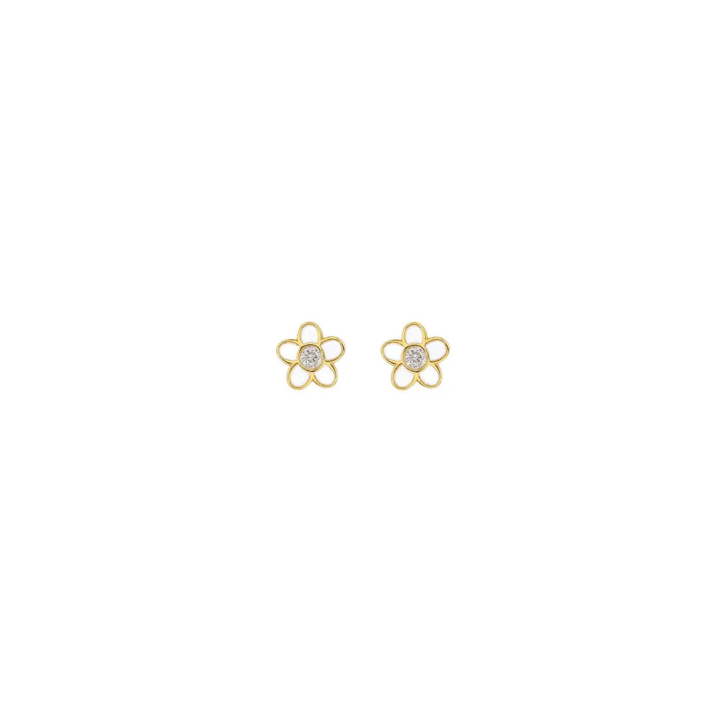 Kris Nations Flower Crystal and Enamel Stud Earrings