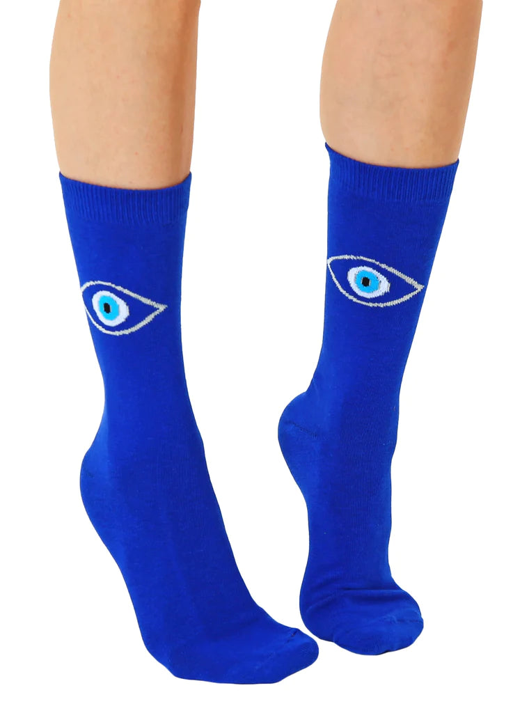 Living Royal Evil Eye 3D Crew Socks