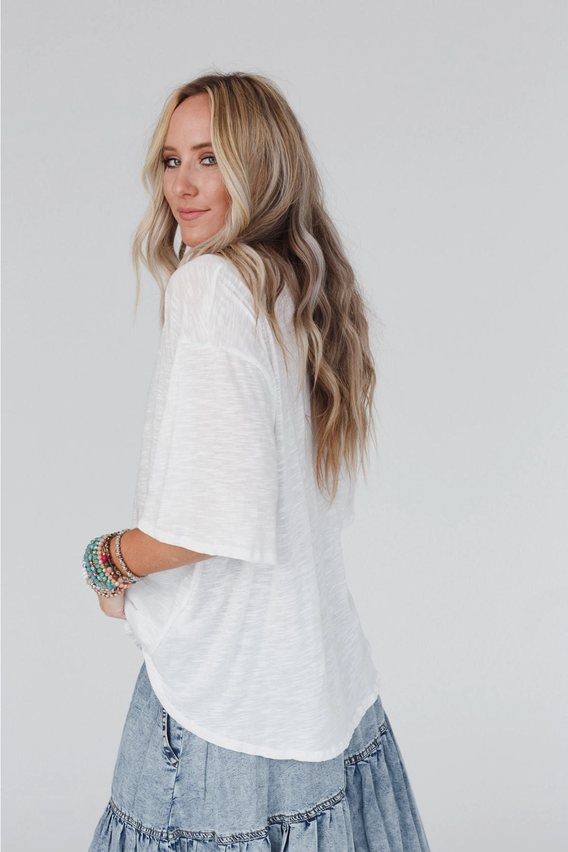 Three Bird Nest Your Favorite Slub White Tee Shirt