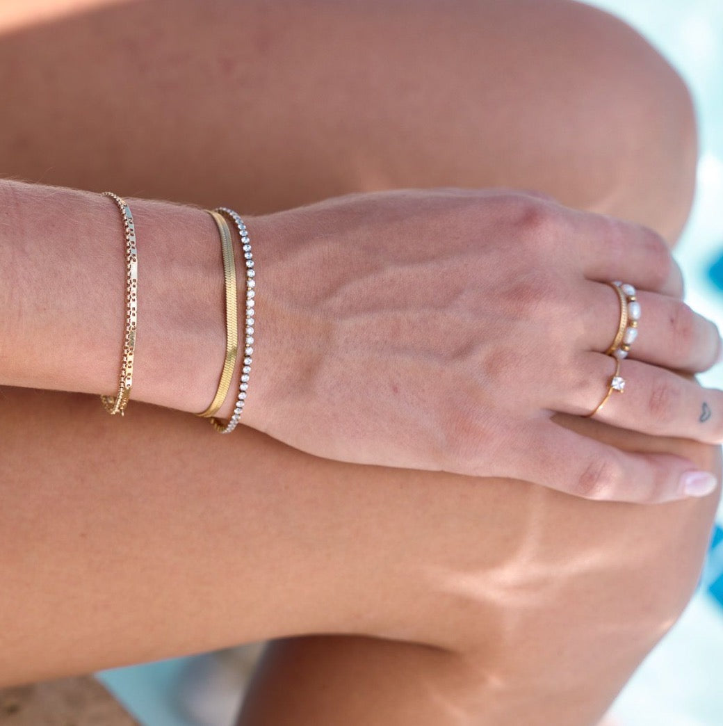 Nikki Smith Designs Gold Micro Tennis Bracelet - Waterproof