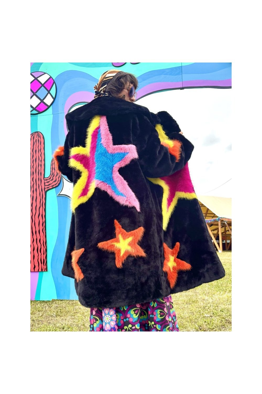 Jayley Hand Made Bamboo Faux Fur Star Coat
