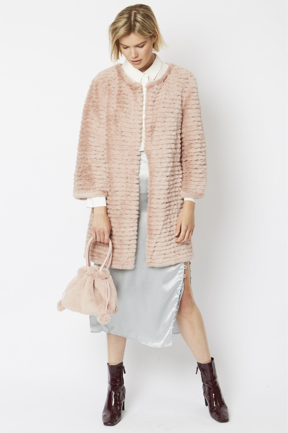 Jayley Pink Faux Fur Bag