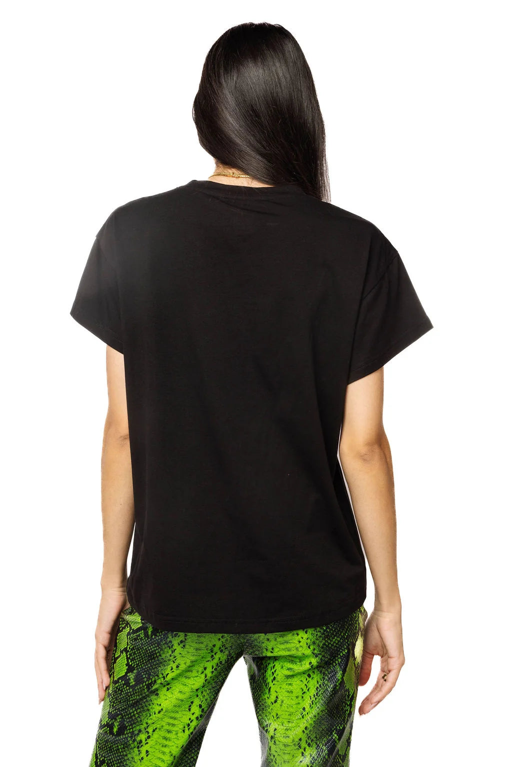 Queen of Sparkles Neon Spiderweb Spooky Tee Black and Green