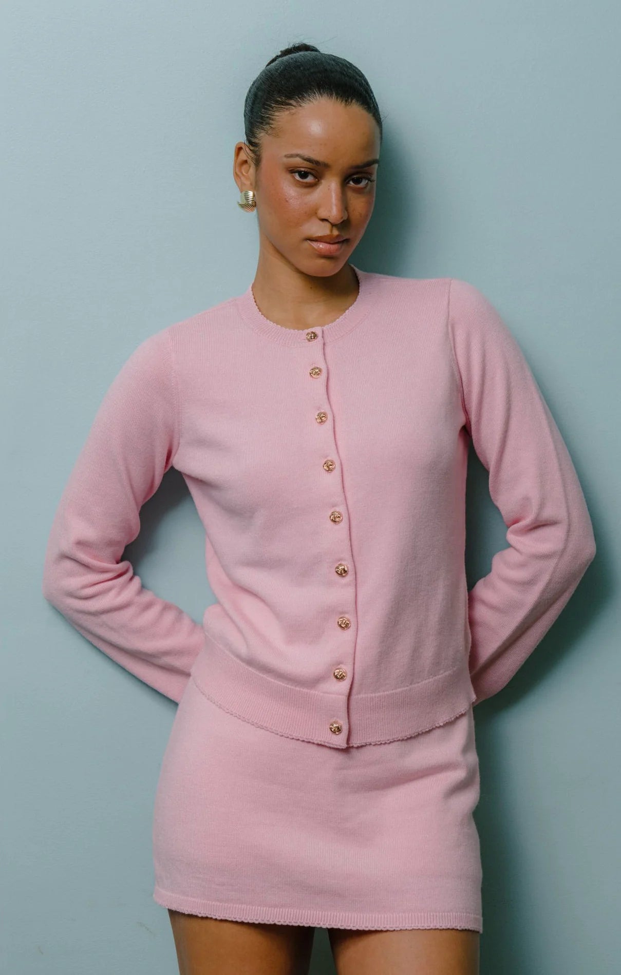 Show Me Your Mumu Cafe Cardigan Pink Knit