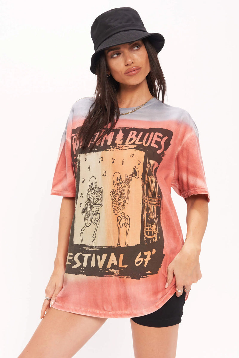 Project Social T Gia Ash Lace Up Pointelle Tee