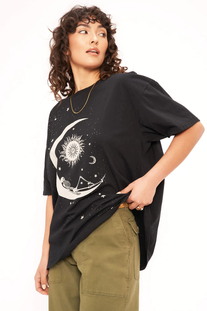 Project Social T Skeleton Sun and Moon Oversized Tee