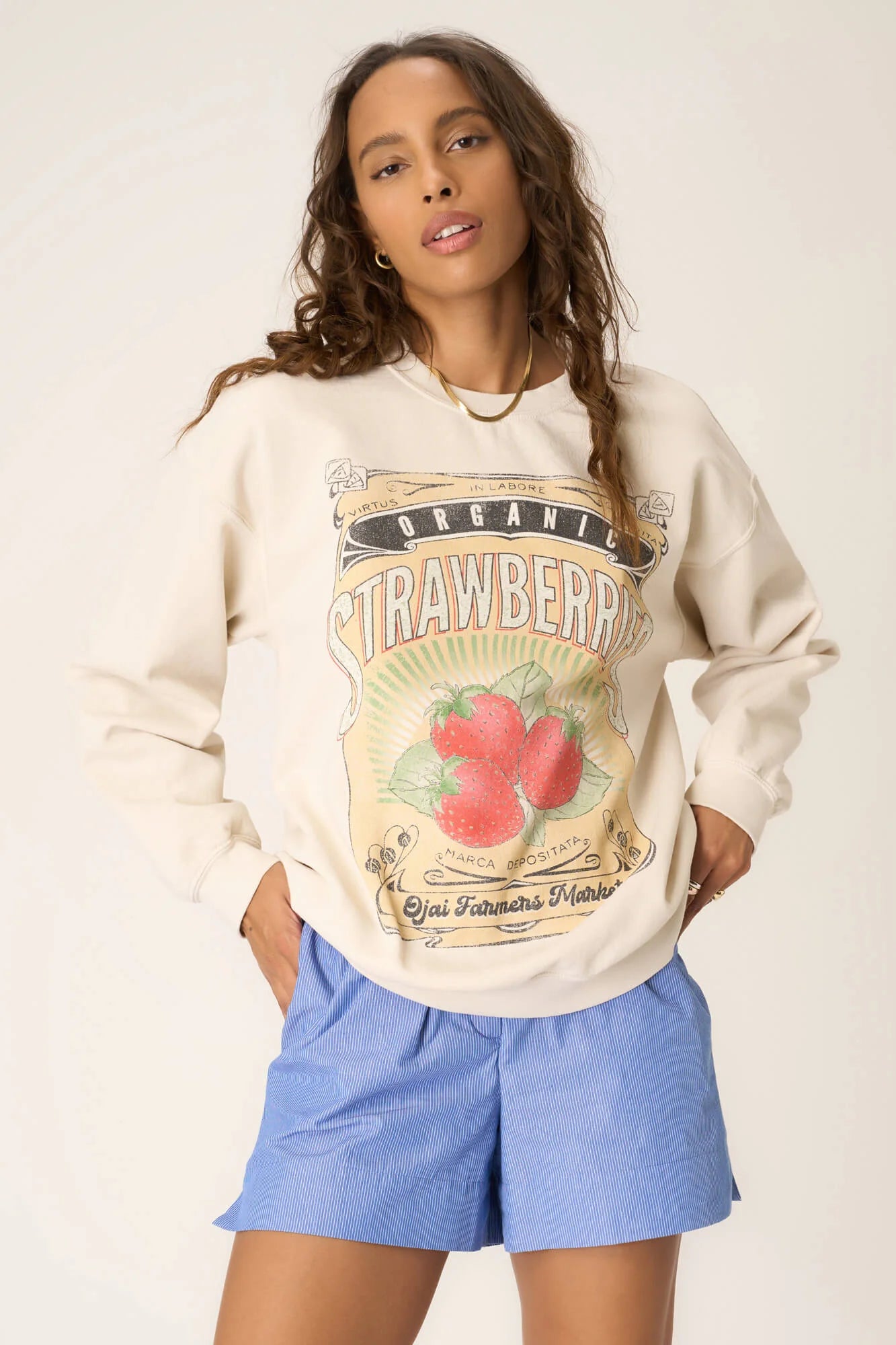 Project Social T Strawberries Oversized Sweatshirt