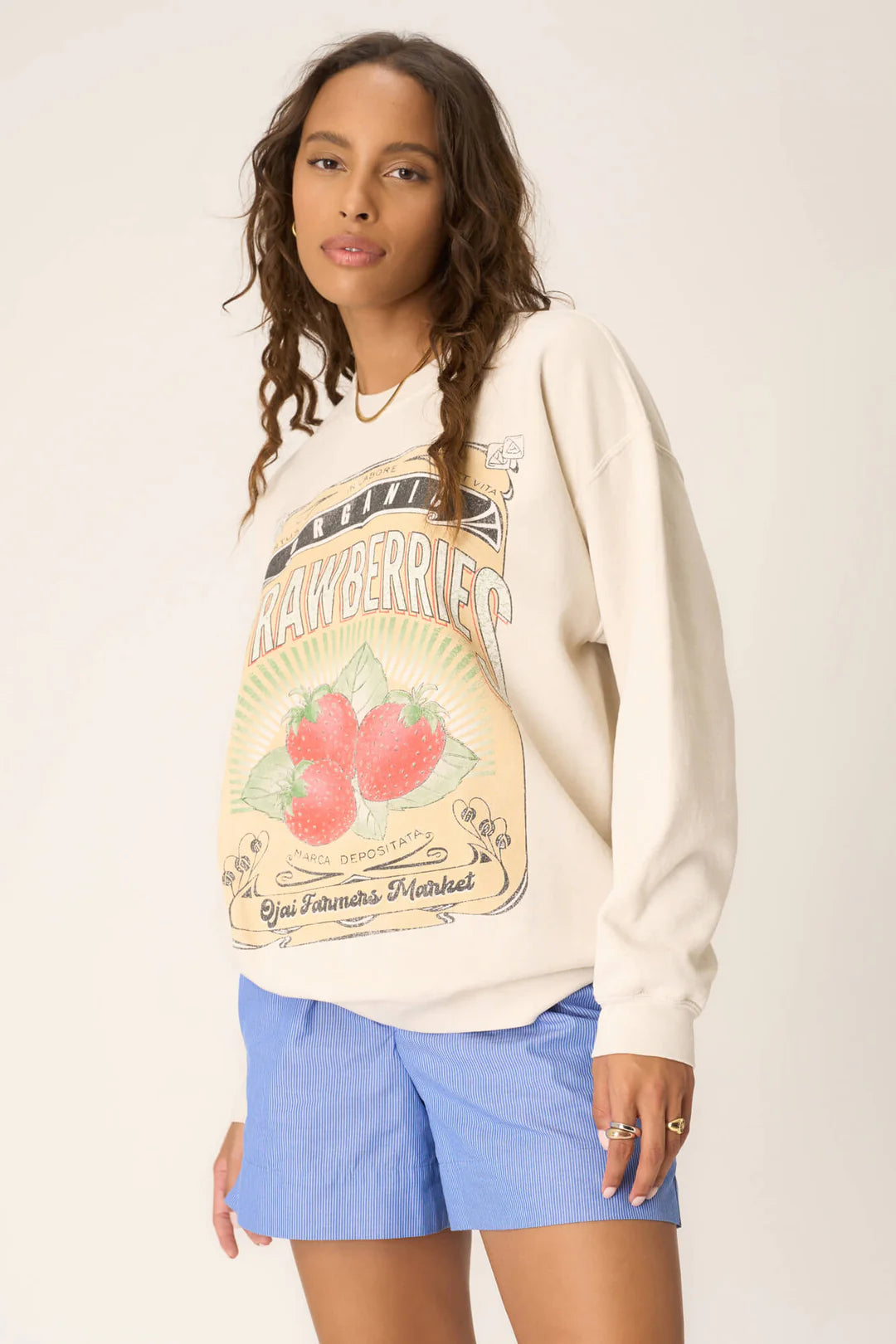 Project Social T Strawberries Oversized Sweatshirt