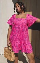 Show Me Your Mumu Erin Mini Dress Pink Shells Poplin*FEB PRE-ORDER*