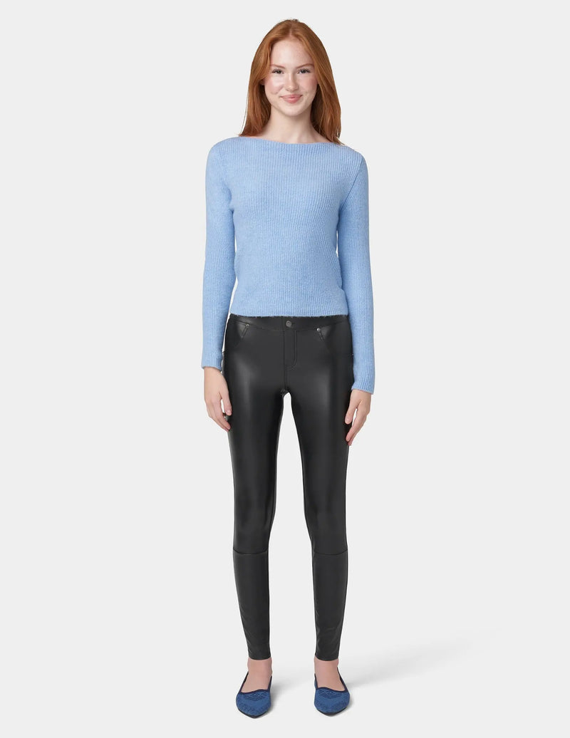 HUE Mid Rise Leatherette Leggings