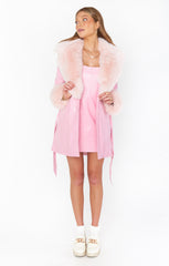 Show Me Your Mumu Woods Mini Dress Pink Faux Leather