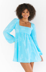 Show Me Your Mumu Marianna Mini Dress Blue Clip Butterfly