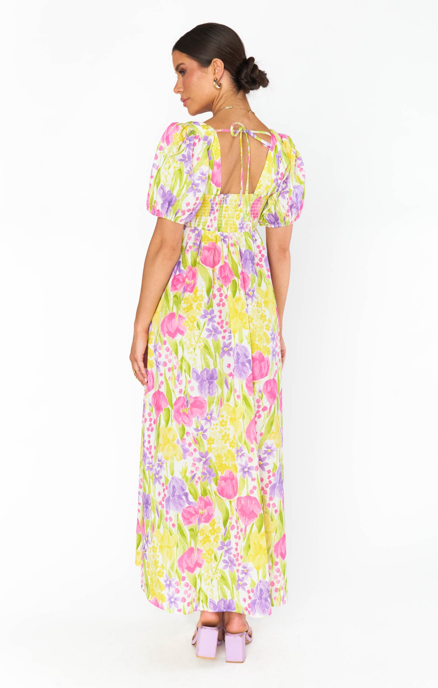 Show Me Your Mumu Smitten Midi Dress Blooming Tulips