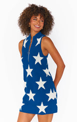 Show Me Your Mumu Zoe Zip Dress Navy Stars Knit