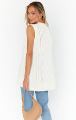 Show Me Your Mumu Reid Sweater Vest Cream Cable