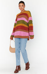 Show Me Your Mumu Chilly Sweater Hutch Multi Stripe Knit