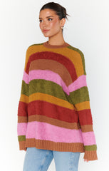 Show Me Your Mumu Chilly Sweater Hutch Multi Stripe Knit