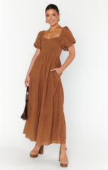 Show Me Your Mumu Joanna Midi Dress Brown