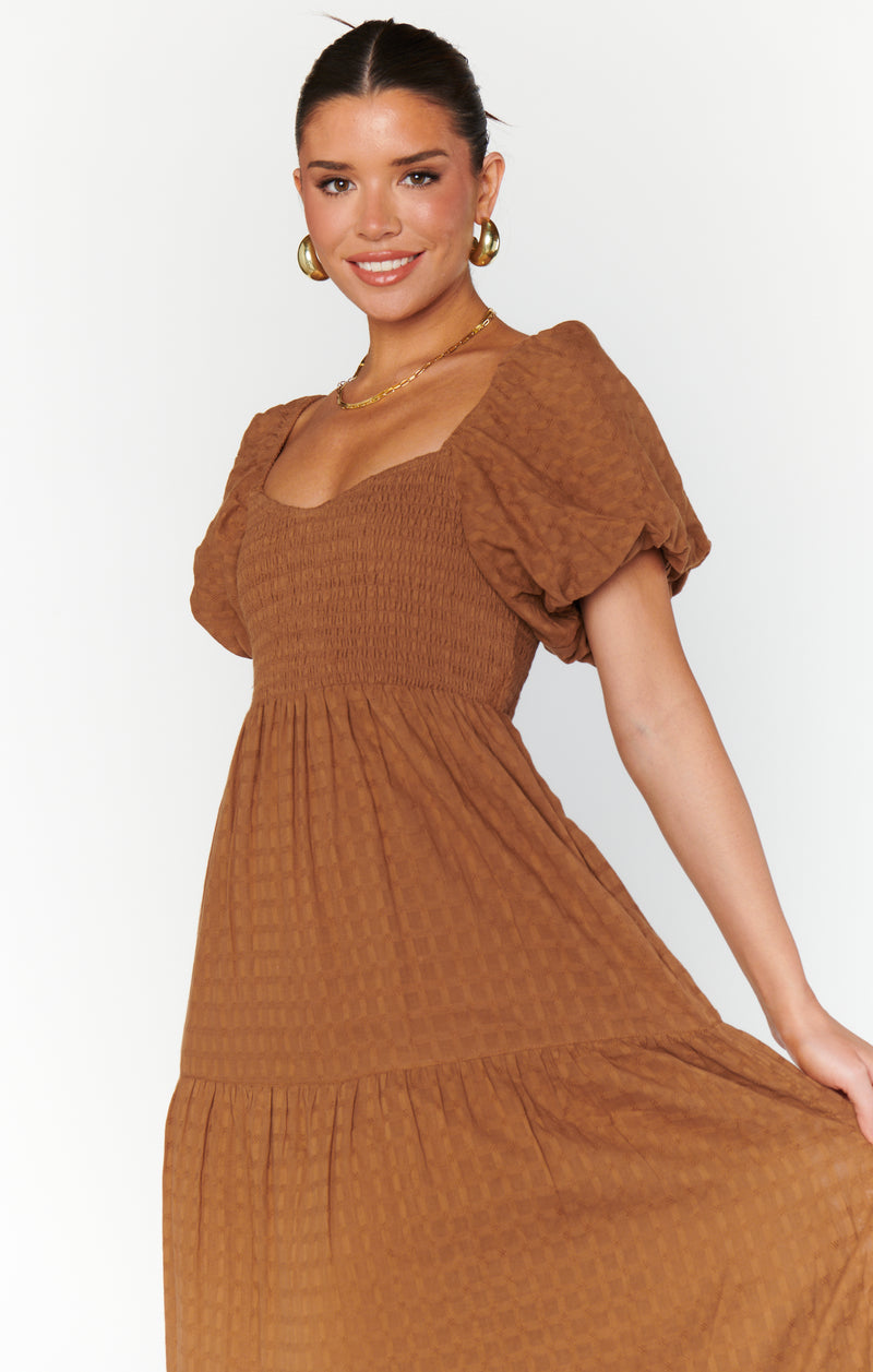 Show Me Your Mumu Joanna Midi Dress Brown