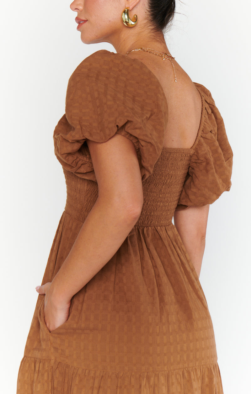 Show Me Your Mumu Joanna Midi Dress Brown