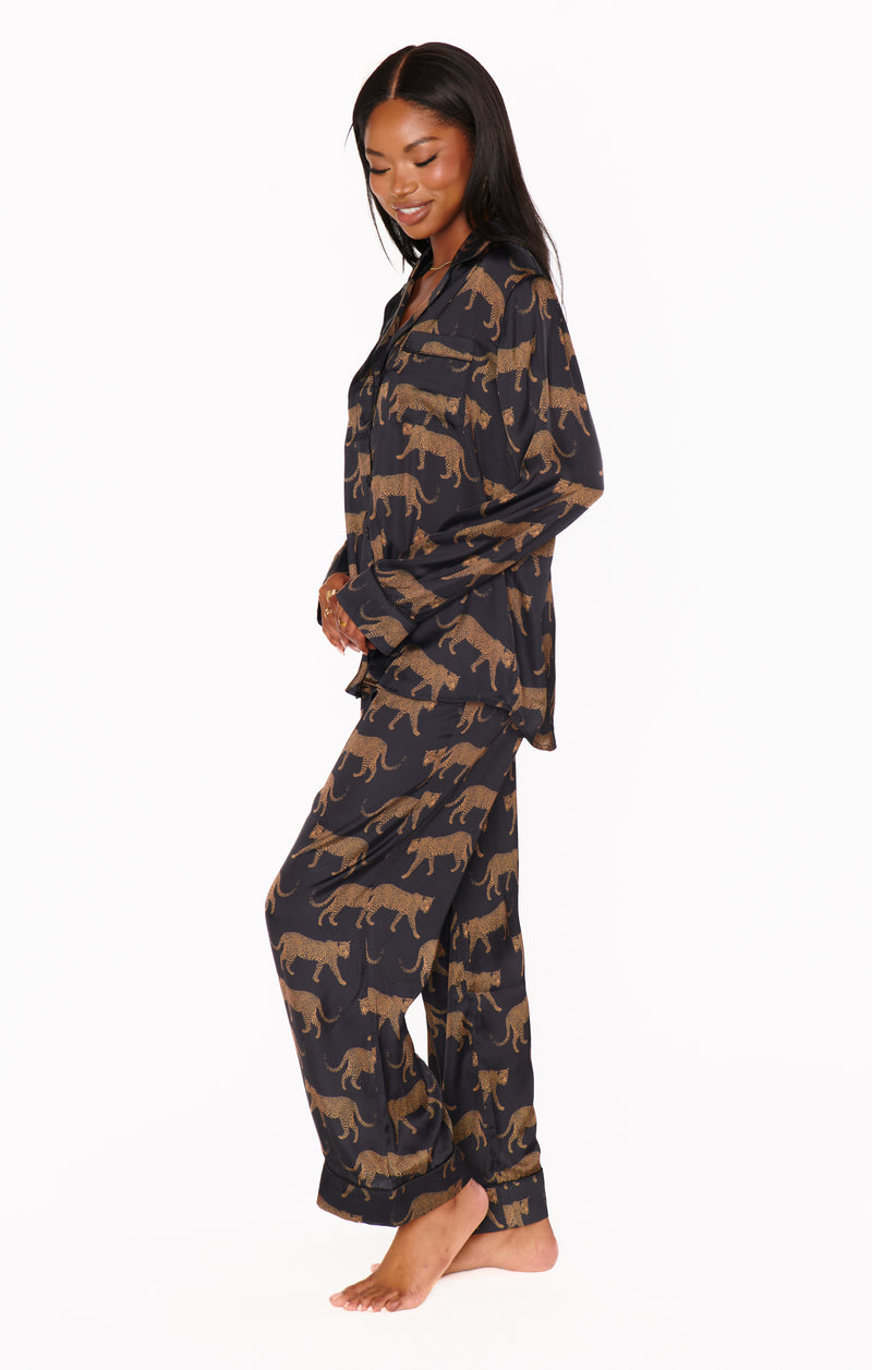 Show Me Your Mumu Classic PJ Set Black Catwalk Silky