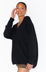 Show Me Your Mumu Ozzy Oversized Sweater Black Knit