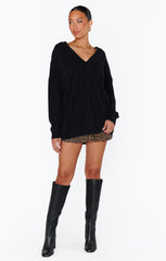 Show Me Your Mumu Ozzy Oversized Sweater Black Knit