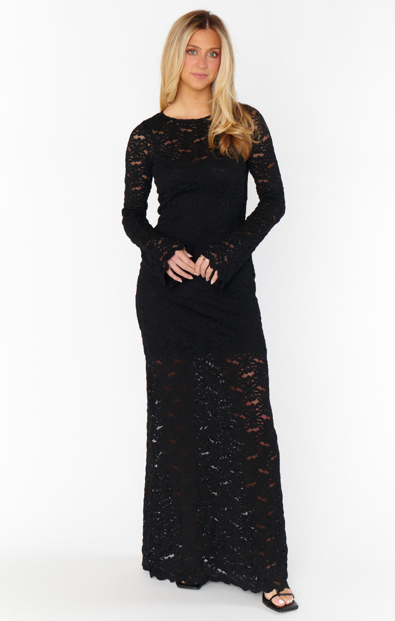 Show Me Your Mumu Anjelica Maxi Dress Black Lace