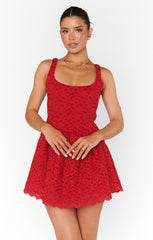 Show Me Your Mumu Ricci Skort Dress Radiant Red Lace