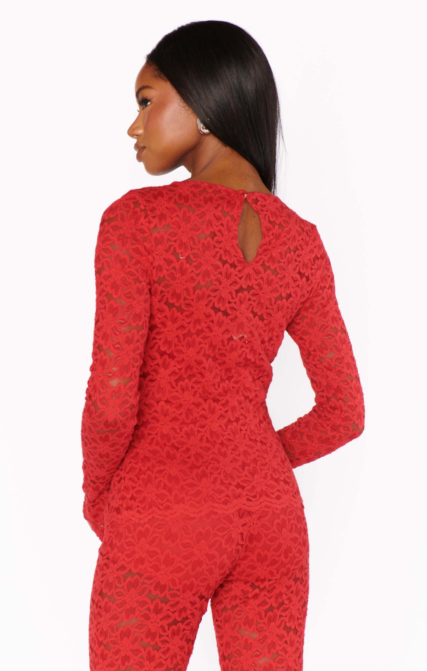 Show Me Your Mumu Bowie Top Radiant Red Lace