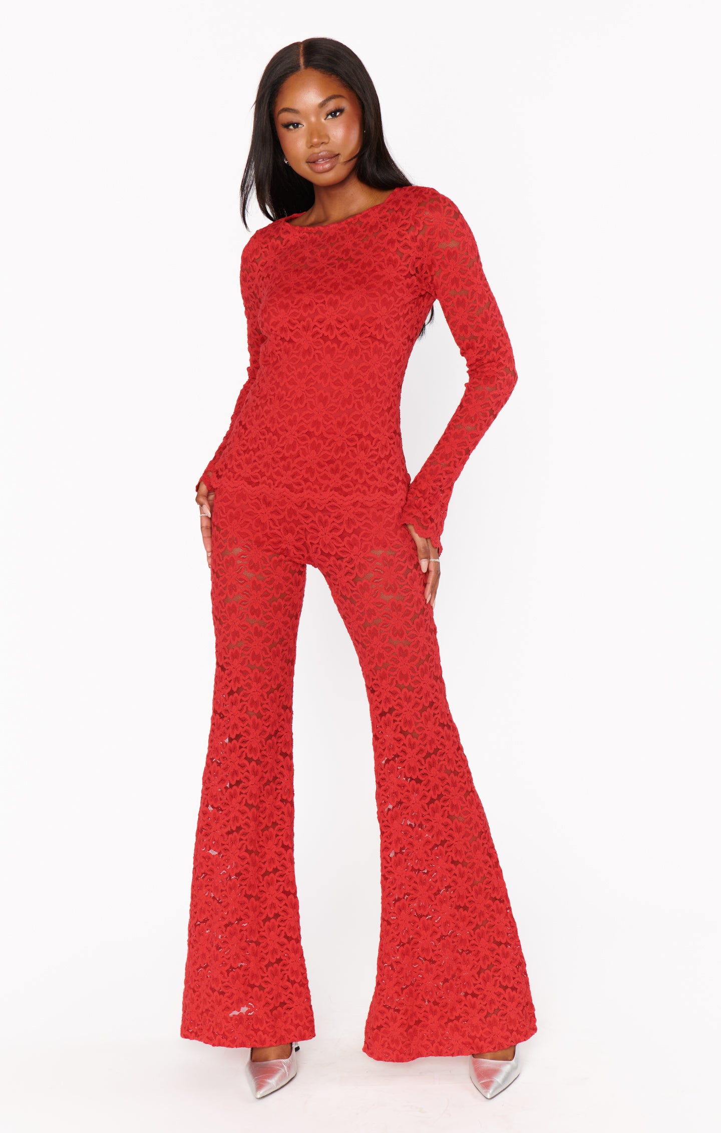 Show Me Your Mumu Bowie Bells Radiant Red Lace