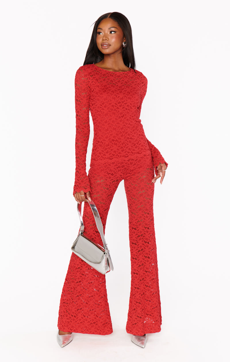 Show Me Your Mumu Bowie Bells Radiant Red Lace