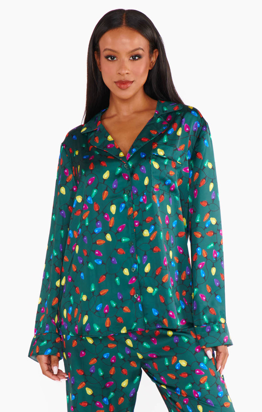 Show Me Your Mumu Classic PJ Set Festive Lights Silky