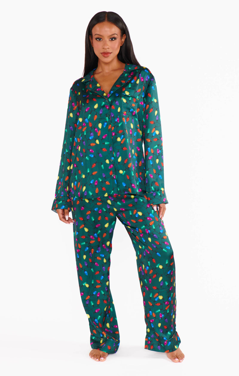 Show Me Your Mumu Classic PJ Set Festive Lights Silky