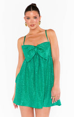 Show Me Your Mumu Best Bow Mini Dress Green Confetti