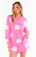 Show Me Your Mumu Go To Sweater Hot Pink Shell Knit