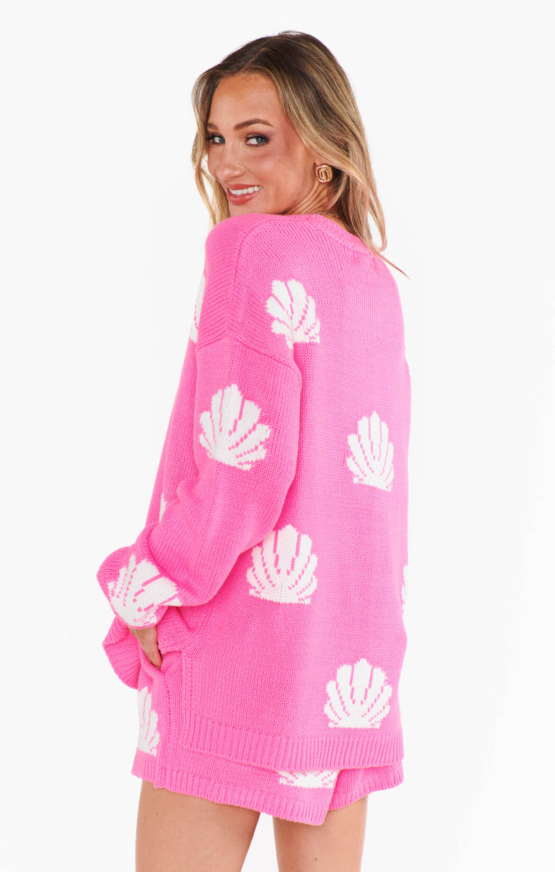 Show Me Your Mumu Go To Sweater Hot Pink Shell Knit