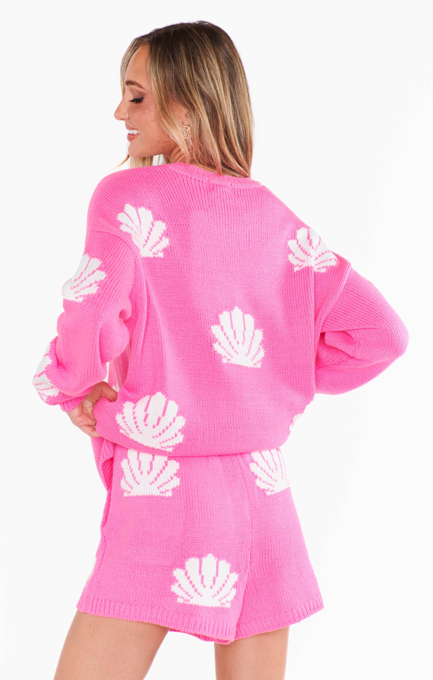 Show Me Your Mumu Boardwalk Shorts Hot Pink Shell Knit