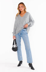 Show Me Your Mumu Anything Goes Sweater Heather Grey Knit