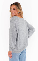 Show Me Your Mumu Anything Goes Sweater Heather Grey Knit