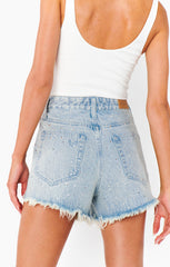 Show Me Your Mumu Scottsdale Shorts Embellished Light Indigo*JANUARY PRE-ORDER*