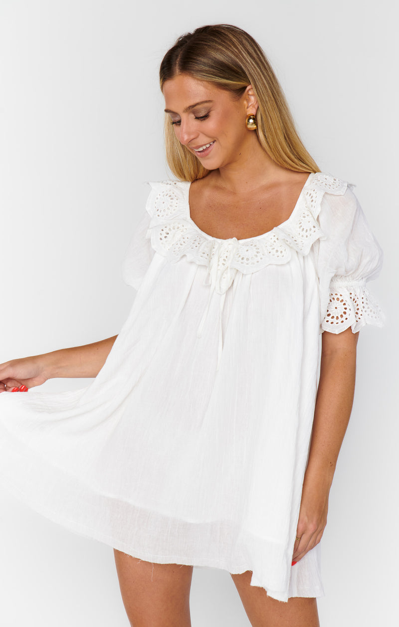 Show Me Your Mumu Toulouse Dress White Eyelet