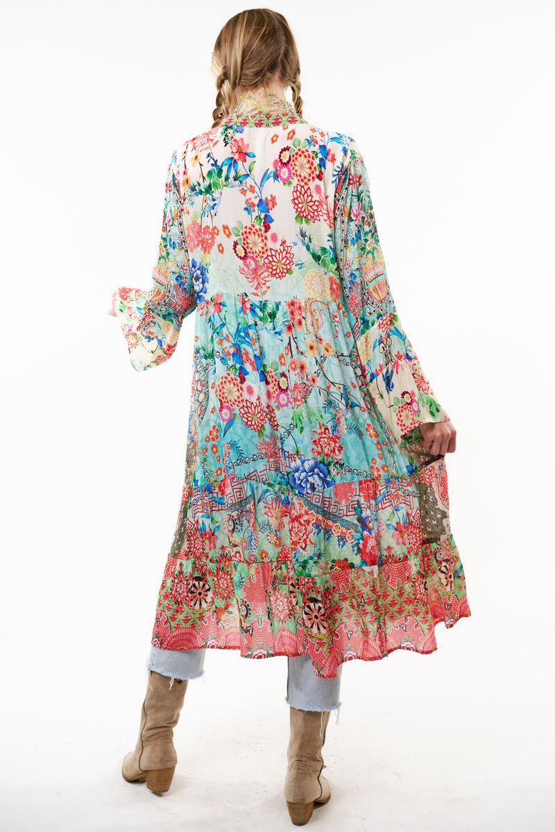 Aratta Alysia Dress Coral Teal Floral