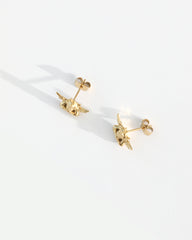 Gold Stud Cherub Earrings