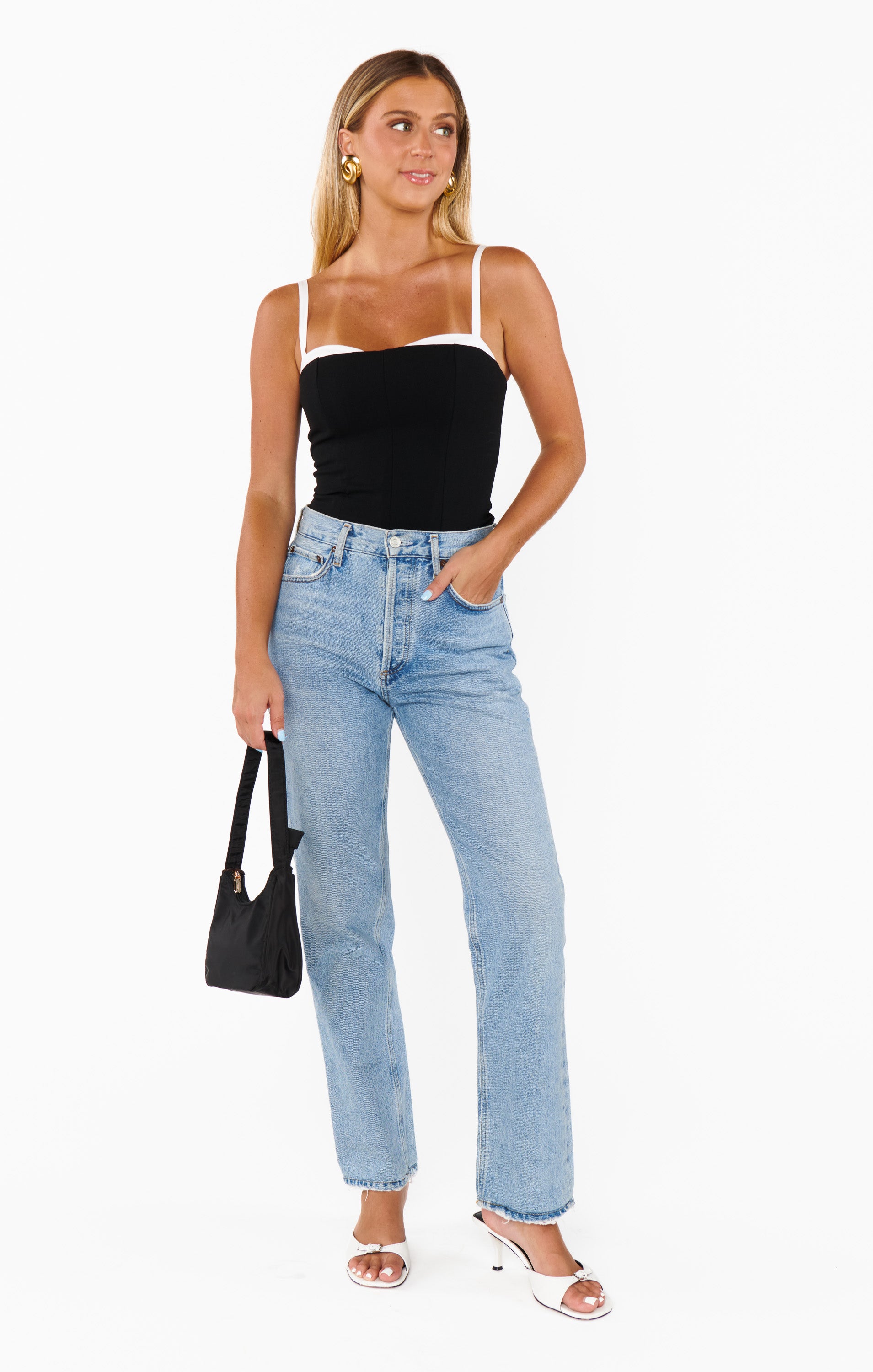 Show Me Your Mumu Tiff Top Black and White