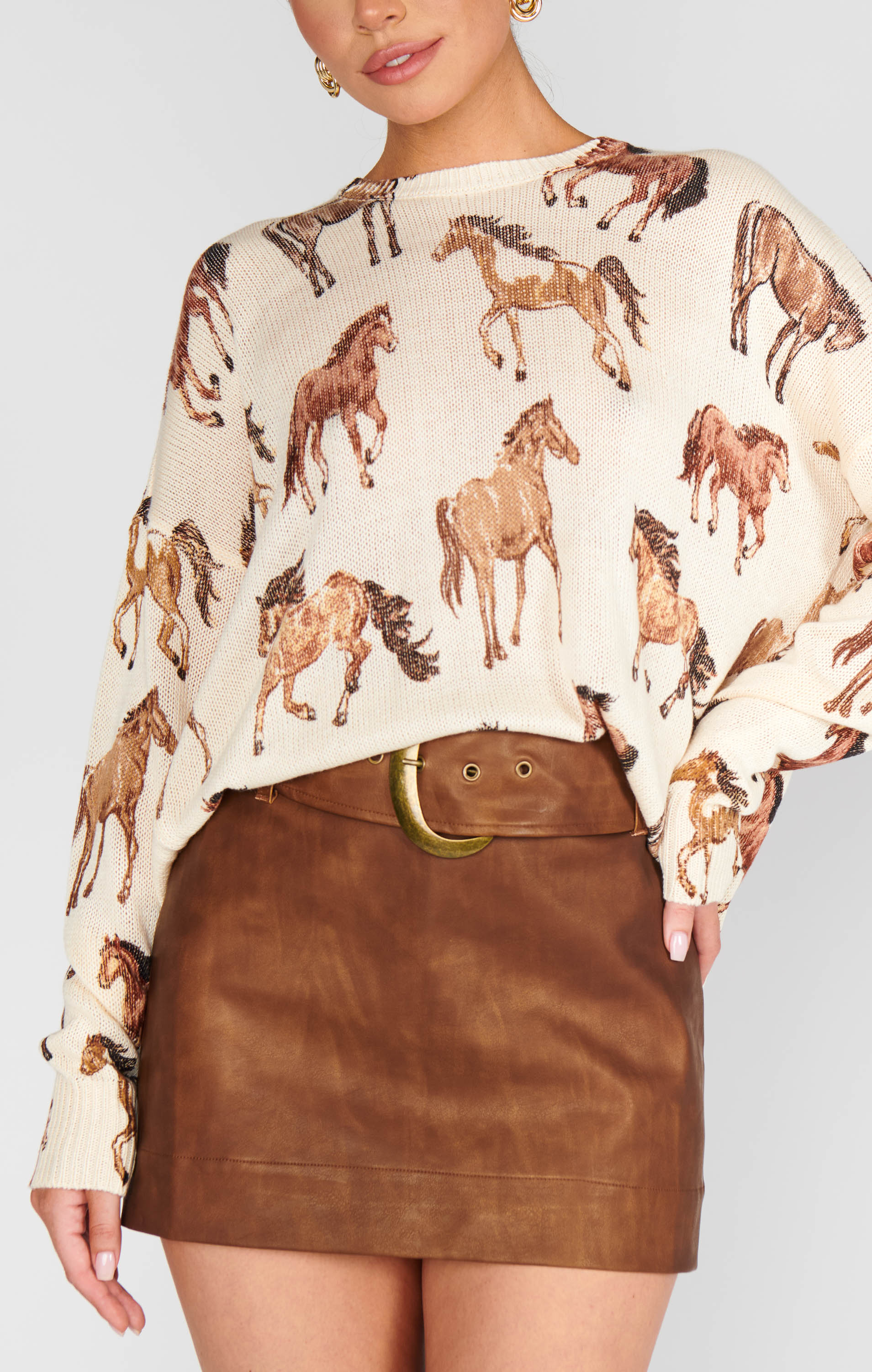 Show Me Your Mumu Bonfire Sweater Wild Horses Knit