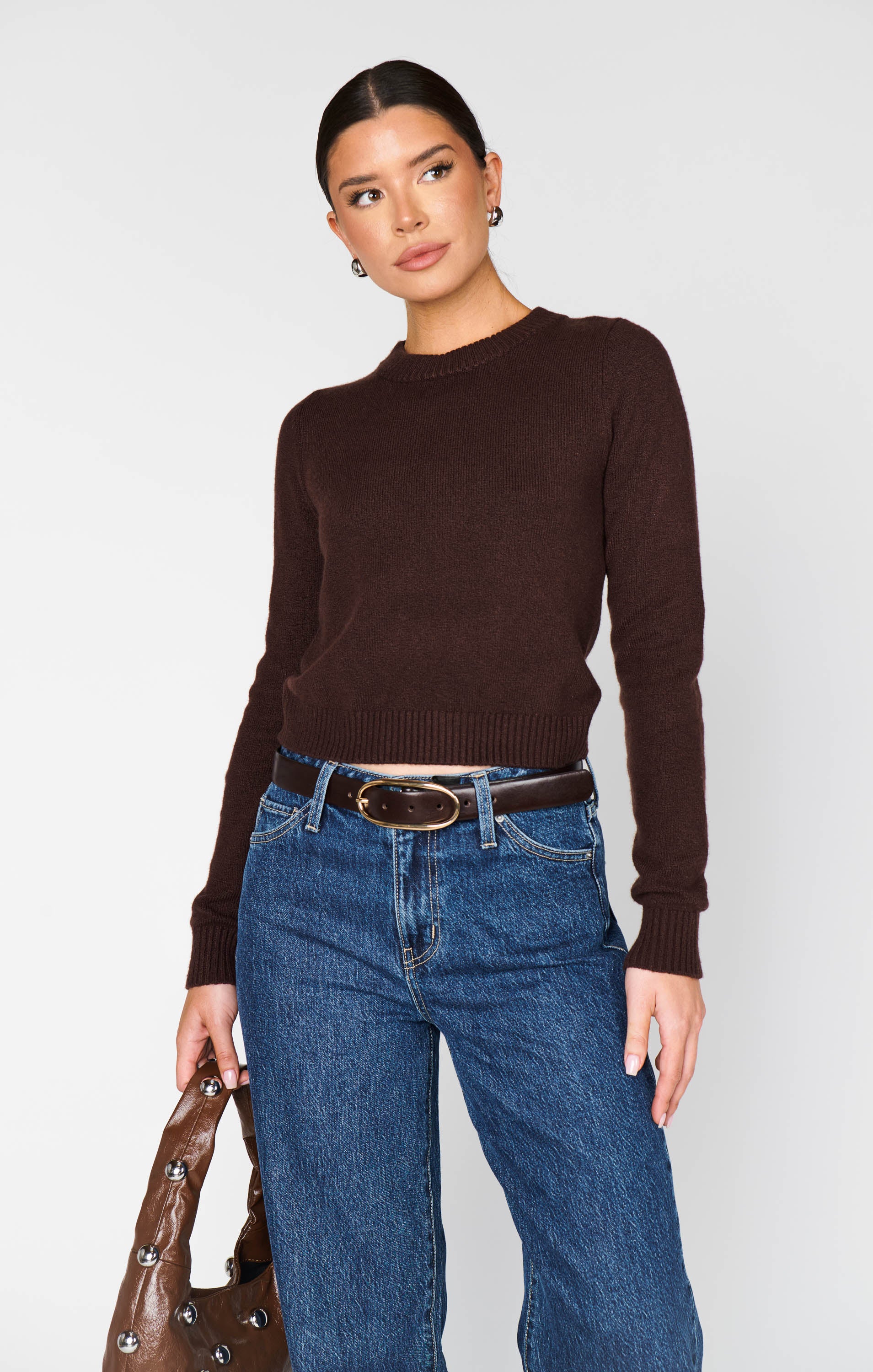 Show Me Your Mumu Tuck in Sweater Mocha Knit