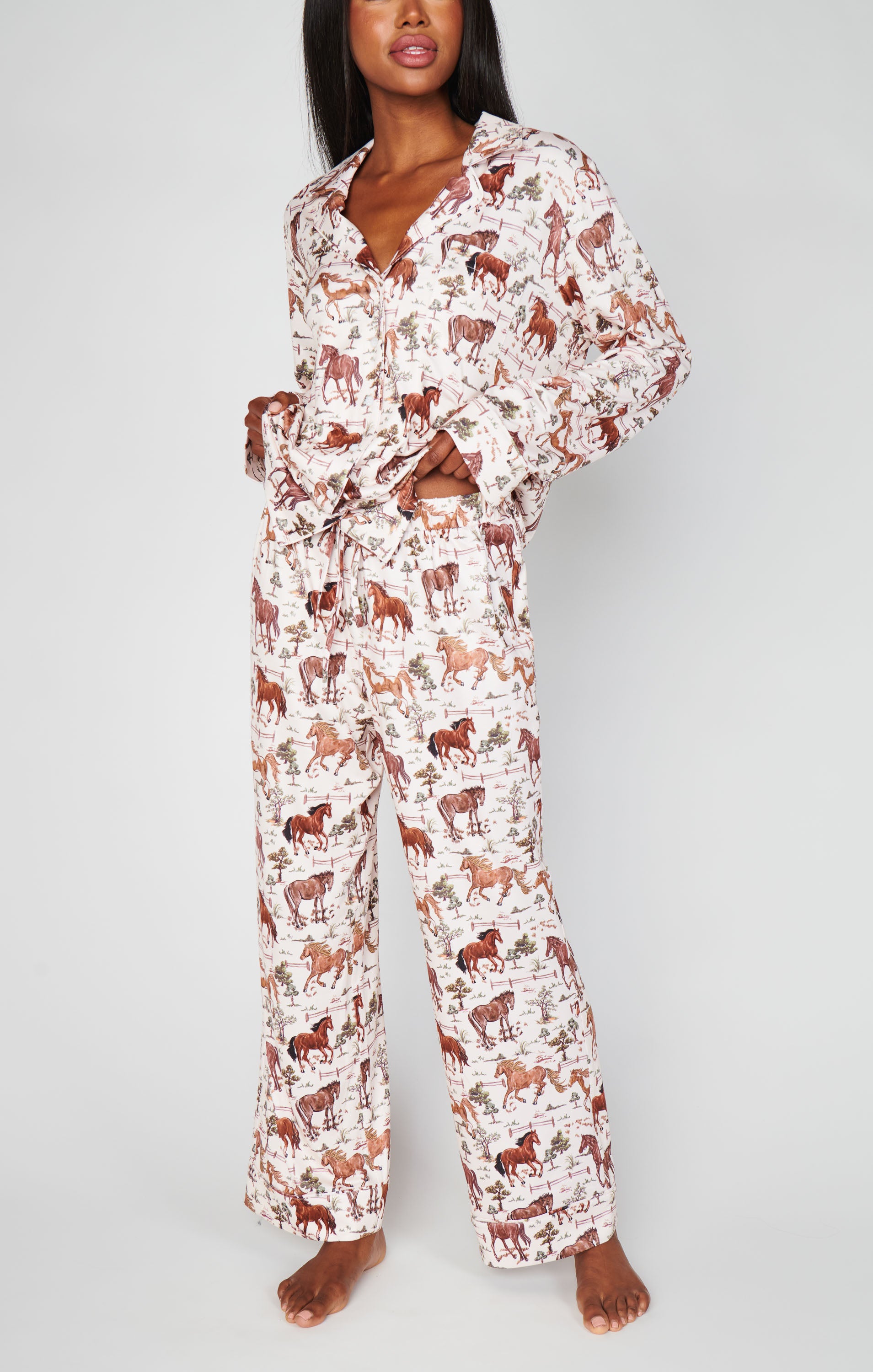 Show Me Your Mumu Classic PJ Set Country Horses Jersey