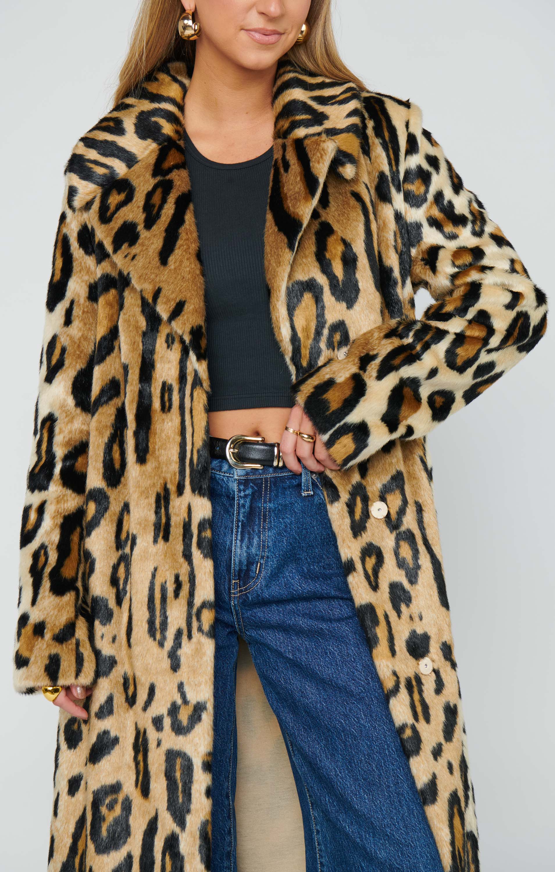 Show Me Your Mumu Miss Cindy Overcoat Feline Faux Fur