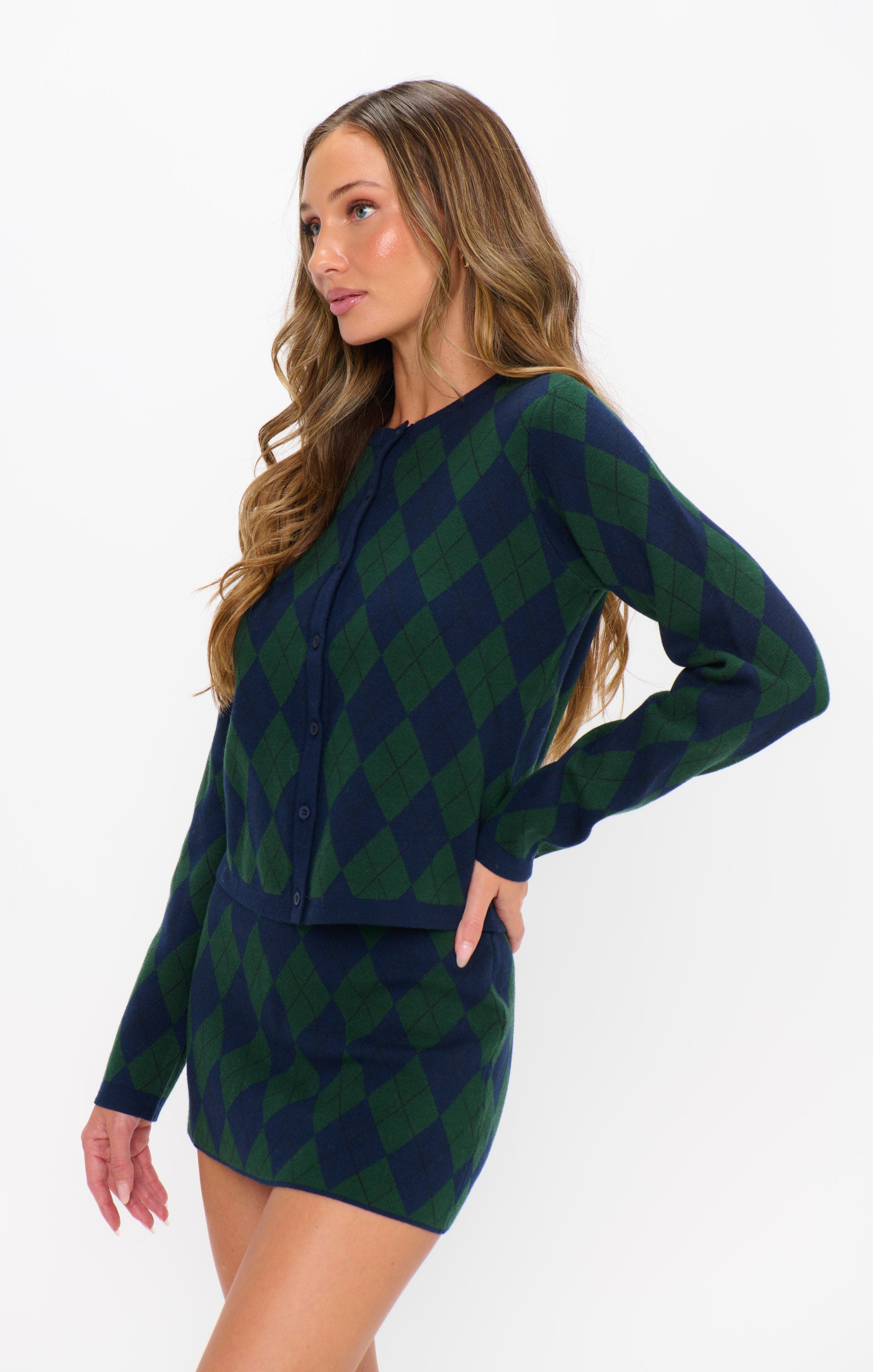 Show Me Your Mumu Cher Cardigan Oxford Argyle Knit*AUGUST PRE-ORDER*
